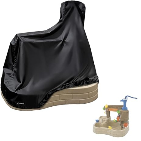 Kids Water Sensory Table Pool Cover, Heavy-Duty Waterproof Dust Proof Anti-UV Kids Water Table Cover, Suitable for Pump & Splash Discovery Pond Water Table, Black