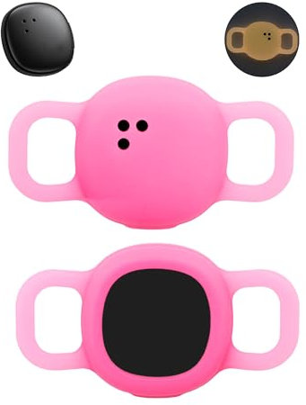 2pack Protective Case for Tile sticker 2024 Tags Anti-Loss Tracker Silicone Durable and Stylish Cover,Waterproof,Anti-fall,Dogs,Cats Locator Case, Luminous Pink