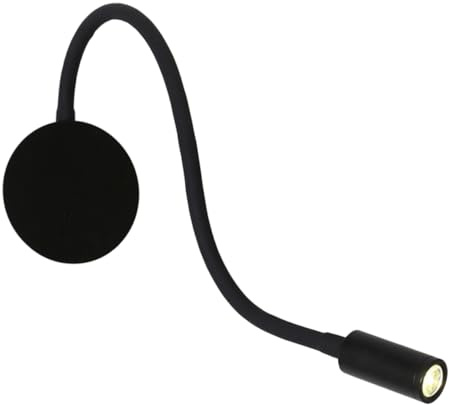 Operitacx Lampe de Lecture Murale Noir Lecture Flexible en Fer et Plastique Éclairage Confortable et Structure Simple Réglable à 360 Degrés pour Chevet