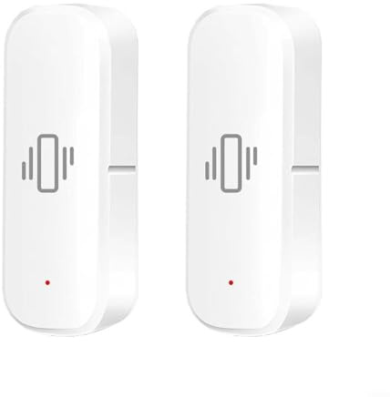 HOHOVYVY För Zigbee 3,0 vibrationssensor med G-sensor för dörr- och fönstersäkring, smart hem, kompatibel med automatiska larmmeddelanden 4 x 4 x 1,3 cm (2 stycken ZG-103ZL)