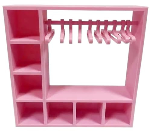DAGLLGEW Armoire de poupée en Plastique avec cintres et Tringle, Rangement pour vêtements de poupée, 15, 2 x 15, 2 x 3, 8 cm, Accessoires pour Maison