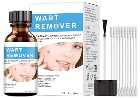 Wart & Verruca Remover Liquid - Fast Acting Formula for Common & Plantar Warts, Skin Tags, Corns & Calluses, Gentle & Safe for Hands & Feet, Trusted by Families, 30ml