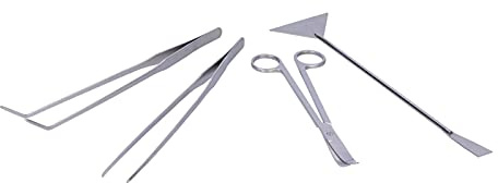 Spacnana Kit di Attrezzi per Acquario, Set per la Pulizia delle Piante 4 in 1 in Lega di Alluminio con Pinzetta Dritta, Perfetto per Giardinieri di Acquari e Amanti delle Piante