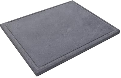 Fonderia Bongiovanni Placa de piedra volcánica | piedra para cocinar | 50 x 40 cm | piedra para barbacoa | piedra volcánica para carne | parrilla de piedra volcánica | parrilla barbacoa | rectangular