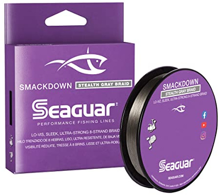 Seaguar Smackdown Low Visibility Braided Fishing Line - 15lb, 300yds Break Strength/Length, Stealth Gray - 15SDSG300