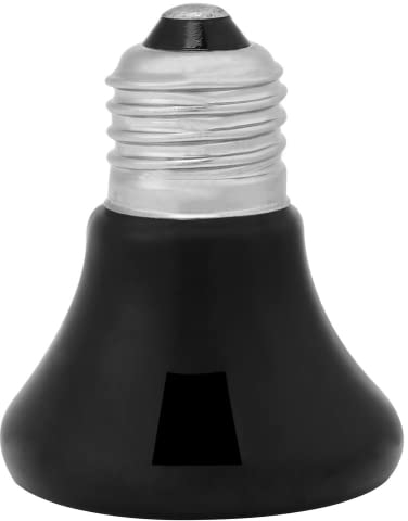 zalati Ceramic Heat Lamp 2pcs 220V 50W Terrarium Heating No Lighting Bulb for Reptiles Turtle/Lizard/Snake/Spider - Black