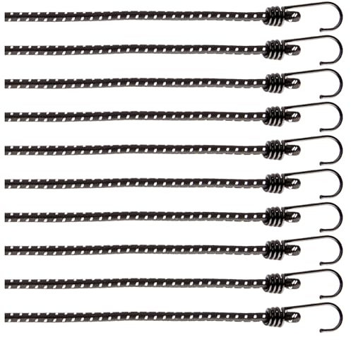 COM-FOUR® 10-piece set of rubber straps with reflective strips - luggage straps - expander with hooks - straps for securing loads - straps