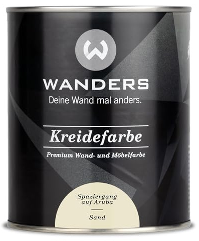 Wanders Shabby Chic - Vernice a gesso 750 ml - sabbia beige chiaro - Vernice per mobili da cucina e mobili senza fiocchi, pittura Chalk Paint, per legno e molto altro ancora, ad asciugatura rapida