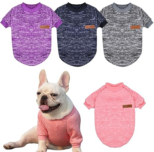 Wisebom Suéter para Perros para Mascotas 4PCS Suéteres para Perros Medianos Pequeños Sudadera Perro Elástico Cómodo y Cálido Ropa Linda Casual para Cachorro en Primavera Otoño (M)