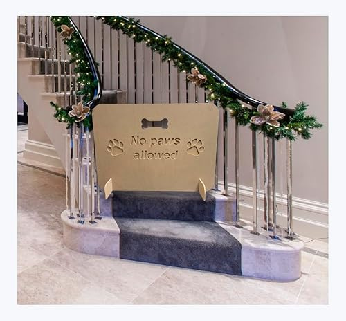 Wooden Pet Stopper, Dog Barrier Gate for Stairs, Dog Stopper for Stairs, very easy setup (Natural, 51cm x 75cm)