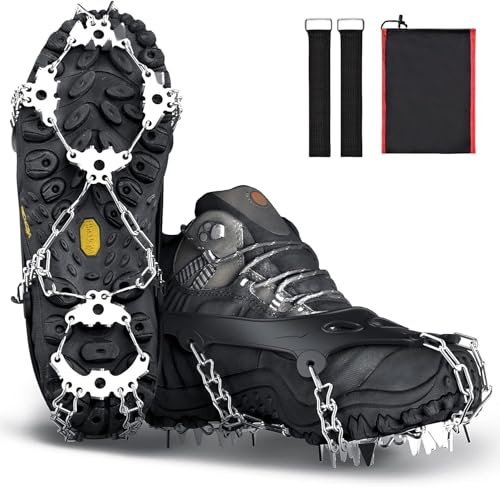 Snow Spikes for Shoes, 32 Non-Slip Spikes, Superior Traction, Hiking, Outdoor