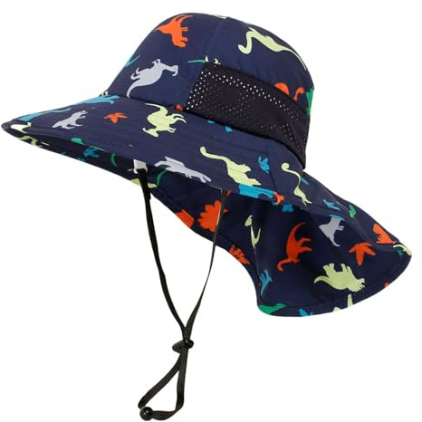 Enfants Chapeau de Soleil avec Large Bord 5-13 Ans Fille Garçon Protection Anti-UV UPF50+ Casquette de Visière Respirant Séchage Rapide Chapeau de Plage Cyclisme