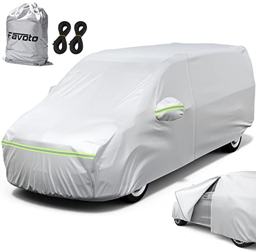 Favoto Autoabdeckung Vollgarage Wasserdicht Winddicht Staubdicht UV-Schutz für MPV 495–535 cm Autoplane Autohülle Winter & Sommer Ganzjahres