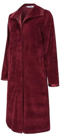 Revise RE-647 Peignoir à boutons pour femme en velours de coton chaud et long avec poches