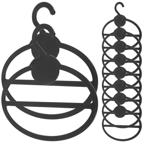 MAGICLULU Organizador de Bufandas 50 Perchas Redondas de PE Negras, Adecuado para Guardar Cinturones y Fajas en Armarios, Práctico para Colgar Pañuelos y Toallas