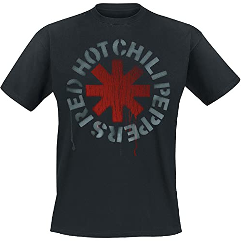 Red Hot Chili Peppers Stencil Black Männer T-Shirt schwarz XL