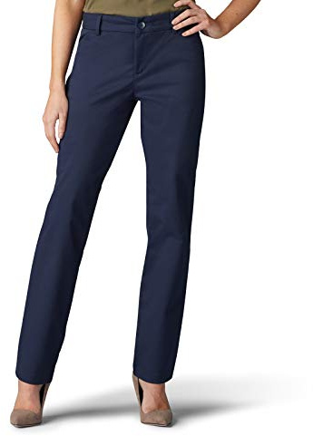 Lee Pantalon Droit sans Plis pour Femme Coupe décontractée, Bleu impérial, 50