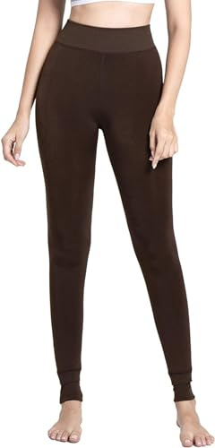 Fioeyr Women Ladies Thermal Winter Thick Velvet Stretchy Fleece Lined Leggings Pant Elastic High Waisted Tight