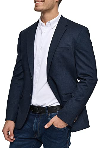 JEFF Herren Oscar Sakko mit Stretch | Anzugjacke Jackett Herrenblazer Fischgrätenmuster oder Kariert Herringbone, 46