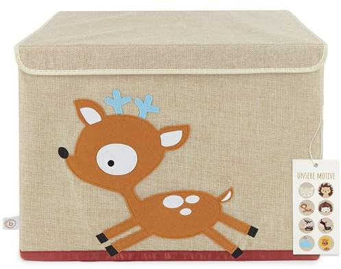 Bieco Faltbare Aufbewahrungsbox mit Deckel 65 Liter ca.36x36x51cm Aufbewahrungsbox Kinder Organizer inkl