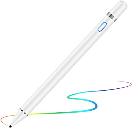Mixoo Stylus Pen für iPad, kapazitiver 1,5 mm feiner wiederaufladbarer Digitalstift Kompatibel mit iPhone/iPad/Samsung Android/ios und Allen Anderen Touchscreen-Geräten (Kein Palm Reject) (Weiß)