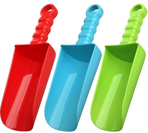LNCOJOLM 3 PCS Thick 9 Beach Shovel Spade Scoop Trowel Sand Toys for Kid Toddler Adult, Plastic Heavy Duty Garden Digging Planting Shovel Tool Kit Sandbox Toys Gift Set Party Favor
