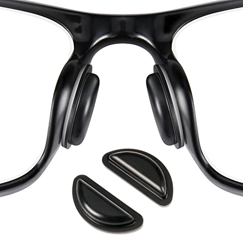 SURMAP Eyeglass Nose Pads, Comfort Soft Silicone Glasses Nose Pad, with Sticky Backing, Anti-Slip Heighten Air Chamber Glasses Grips for Eyeglasses and Sunglasses (10 Pairs, Black)