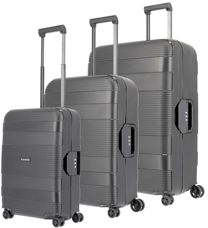Travelite Korfu 4-Rollen Trolley-Set 3tlg S-M-L Schwarz