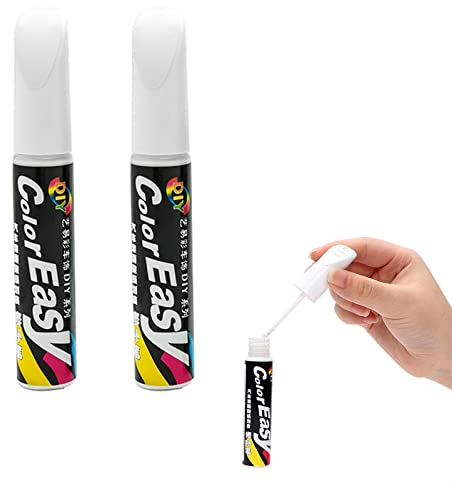 Crayon Anti-Rayure, Stylo Peinture Voiture, Retouche Blanc Pour Rayures, Réparation Auto, Moto - 2 Pièces