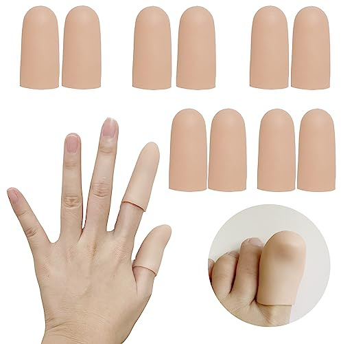 10Pcs Gel Finger Cots Medium-For Trigger, Hand Eczema, Cracking, Arthritis