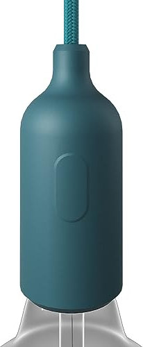 creative cables Kit portalámparas E27 de Silicona con Interruptor y Cable Oculto. - Petróleo