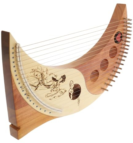 TOYANDONA Handheld Lyre Harp Saiteninstrument Aus Massivem Holz Mit Warmem Klang Inklusive Stimmschlüssel Und Plektren Tragbare Harfe Für Anfänger Und Musiker