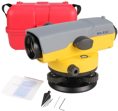 DMITER 32X Optical Automatic Level with X-shape Wire Suspension Magnetic-Damping Compatible with TP/SK's Compensator, IP66 Waterproof, High Precision Height/Distance/Angle Level Measureing Tool