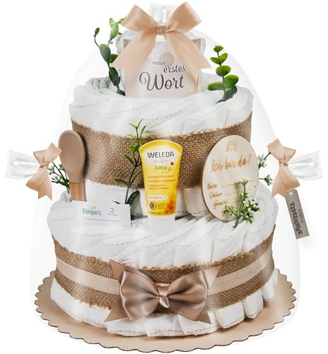Timfanie® Windeltorte | Boho Baby-Cake | natur | 0-8 Monate