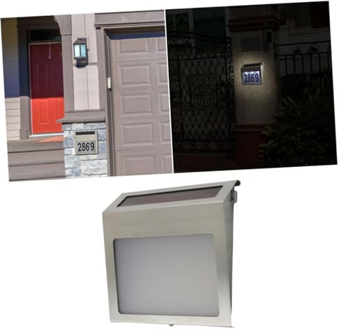 EXHUMKY luce della porta lampada numeri di indirizzo per casa con luce numeri di indirizzo numeri di indirizzo di casa numero civico della luce solare Silver