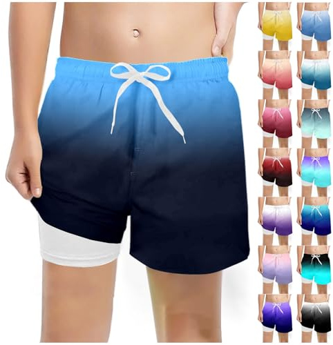 Sonnena Bañador para niños de Secado rápido Pantalones Cortos de compresión con Forro antirozaduras Calzoncillos Tipo bóxer Traje de baño Pantalones Cortos de Playa