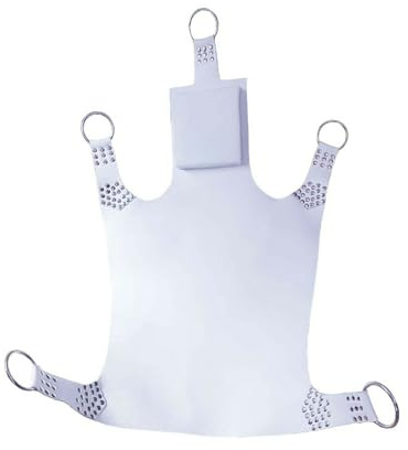 Leather Sex Swing for Adults – Comfortable Sling Seat with Stirrups – Mountable Bondage Hammock (White)