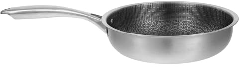 OFFSCH Sartén Pequeña Para Huevos De Acero Inoxidable 24 Cm Diseño De Panal Antiadherente Para Cocción Uniforme, Apta Para Mariscos y Cocina Doméstica