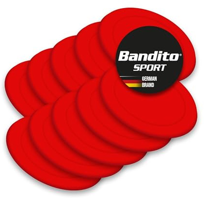 Bandito Air Hockey Puck Standard Ø 63 mm, poids 8 g, convient pour toutes les tables de hockey de loisirs, disque de jeu de rechange, lisse et rapide, plastique robuste, rouge, 3 pièces/10 pièces (10