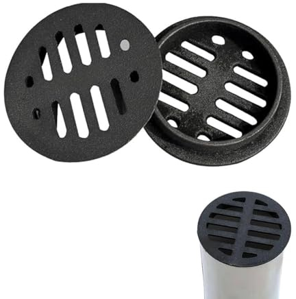 Cast Iron Drainage Grate Cover, Round Flat Floor Drain Cover, Plug-in Grate Strainer For Patio Rooftop, Fits 4 6 8 10 Sewer & Drain Pipe/Fittings(50mm/1.96in)