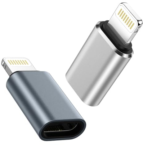 Bioonis Adaptador USB C a Lightning,2 unidades Adaptador Lightning USB C