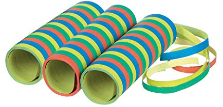 amscan 9904637 - Stelle filanti, 3 Rotoli da 18 Tubi, Carta, Decorazione, Festa a Tema, Carnevale