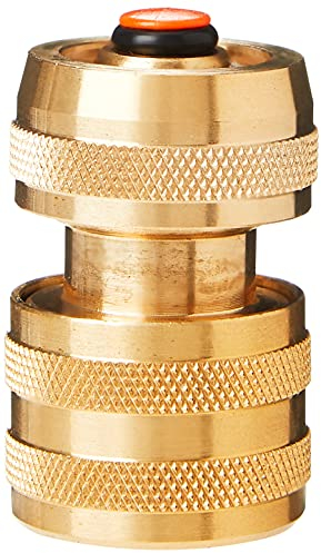 Spear & Jackson BWF6 Brass Hose Connector with Water Stop, 1/2-Inch, Bronze
