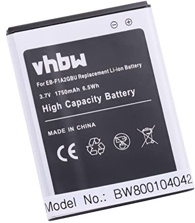 vhbw Akku kompatibel mit Samsung Galaxy S2 GT-i9188, Style M340S, S2 Duos SGH-i929 Handy Smartphone Telefon (1750 mAh, 3,7 V, Li-Ion) - Ersatz für EB-F1A2GBU, EB-F1A2