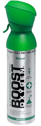 Boost Oxygen Cylinder - Portable Oxygen Cylinder for Breathing Up to 100 Uses |Pure Oxygen Can Promotes Free Breathing, assists with Hangovers, Colds, & Revitalizes Lungs (Natural - 5L)