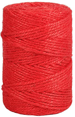 Vivifying 328 Feet Jute Twine, 3mm Jute Twine String for Climbing Plants, Gardening, Tomatoes, Bundling and Crafts(Red)