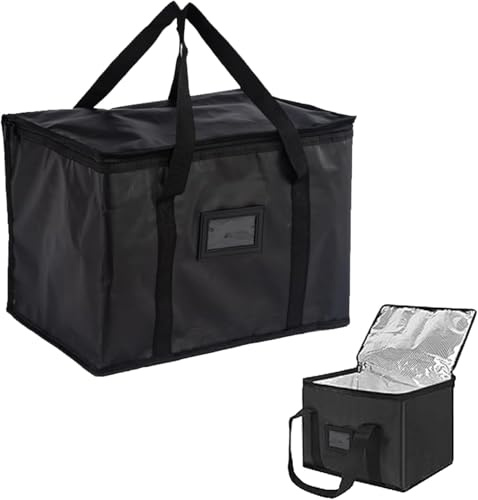 BRITECO Große Lebensmittel-Liefertasche, isolierte Thermotasche, hält Lebensmittel warm oder kalt, 41 x 26 x 33 cm, 140 Liter Fassungsvermögen, ideal für Catering und Mitnehmen, wiederverwendbar,