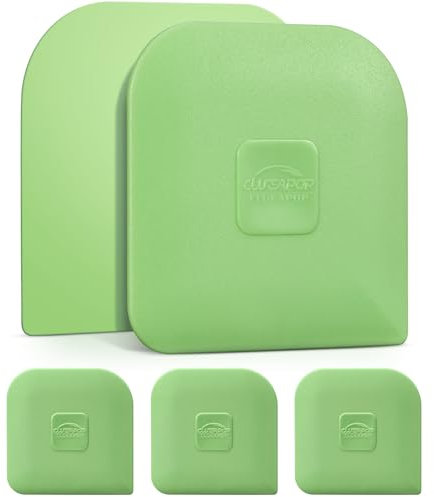 Rascador de sartenes, paquete de 5 | Herramienta raspadora de sartenes | Rascador de ollas | Rascador de platos | Herramienta raspadora de alimentos de plástico antiarañazos para cocina, rascador de
