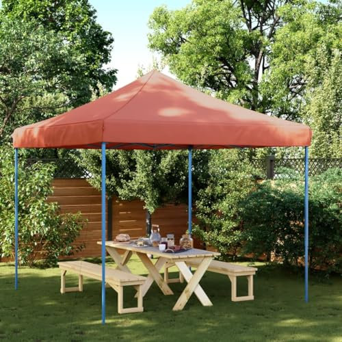 Gecheer Tienda de fiesta plegable Pop-Up de terracota, 292 x 292 x 315 cm, cenador de exterior, parasol, cenador con lona, pabellón de jardín, tienda para fiestas, cenador para barbacoa, A4004919