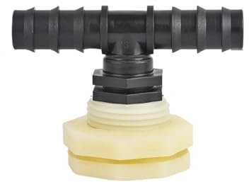 TYNXK Accessoires pour Tonneaux De Pluie 1/2 3/4 1 inch PVC Bulkhead Water Tank Connector with Plugs Thru-Bulk Pipe Fitting for Rain Barrels Aquariums Montage du Collecteur De Pluie(I)